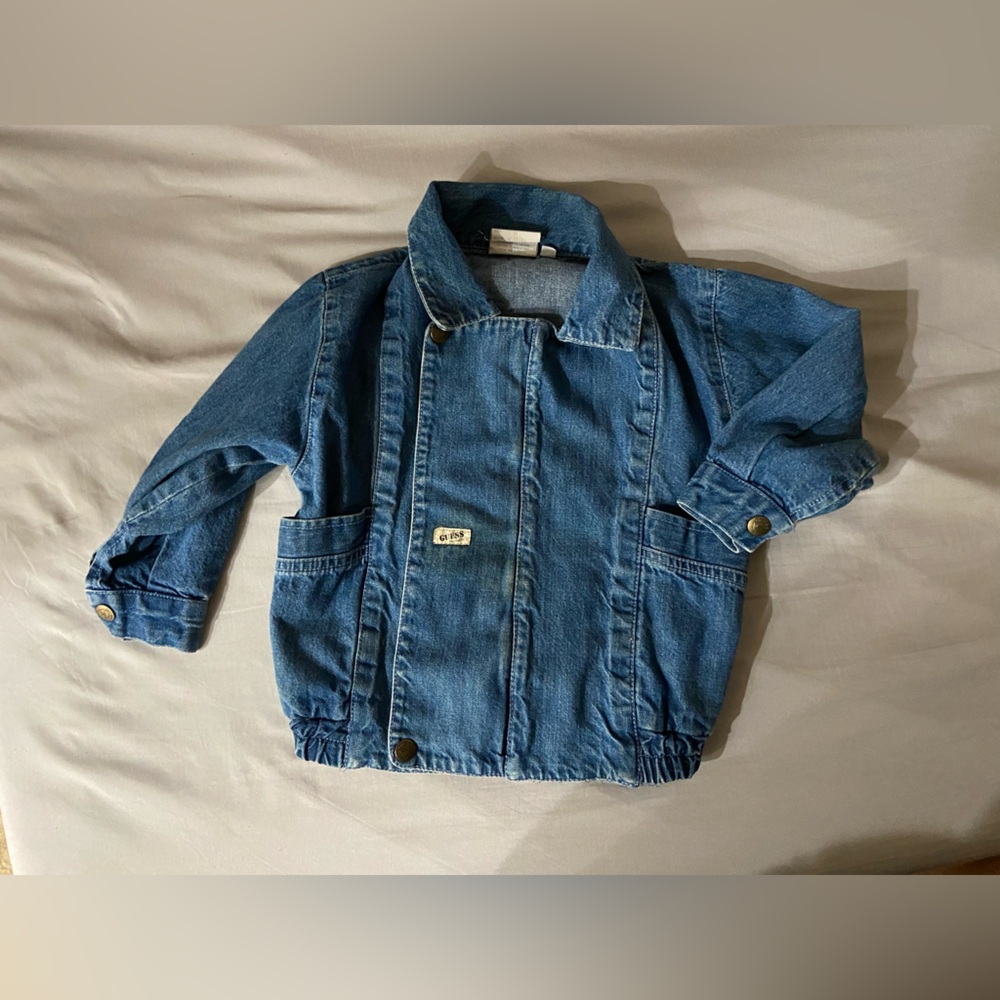 Vtg Baby Guess Denim Jacket Size 3y 90s Zip Up Jacket